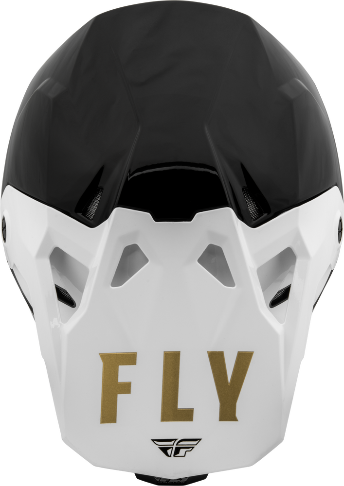 FLY RACING YOUTH FORMULA CP SLANT HELMET BLACK/WHITE/GOLD YL