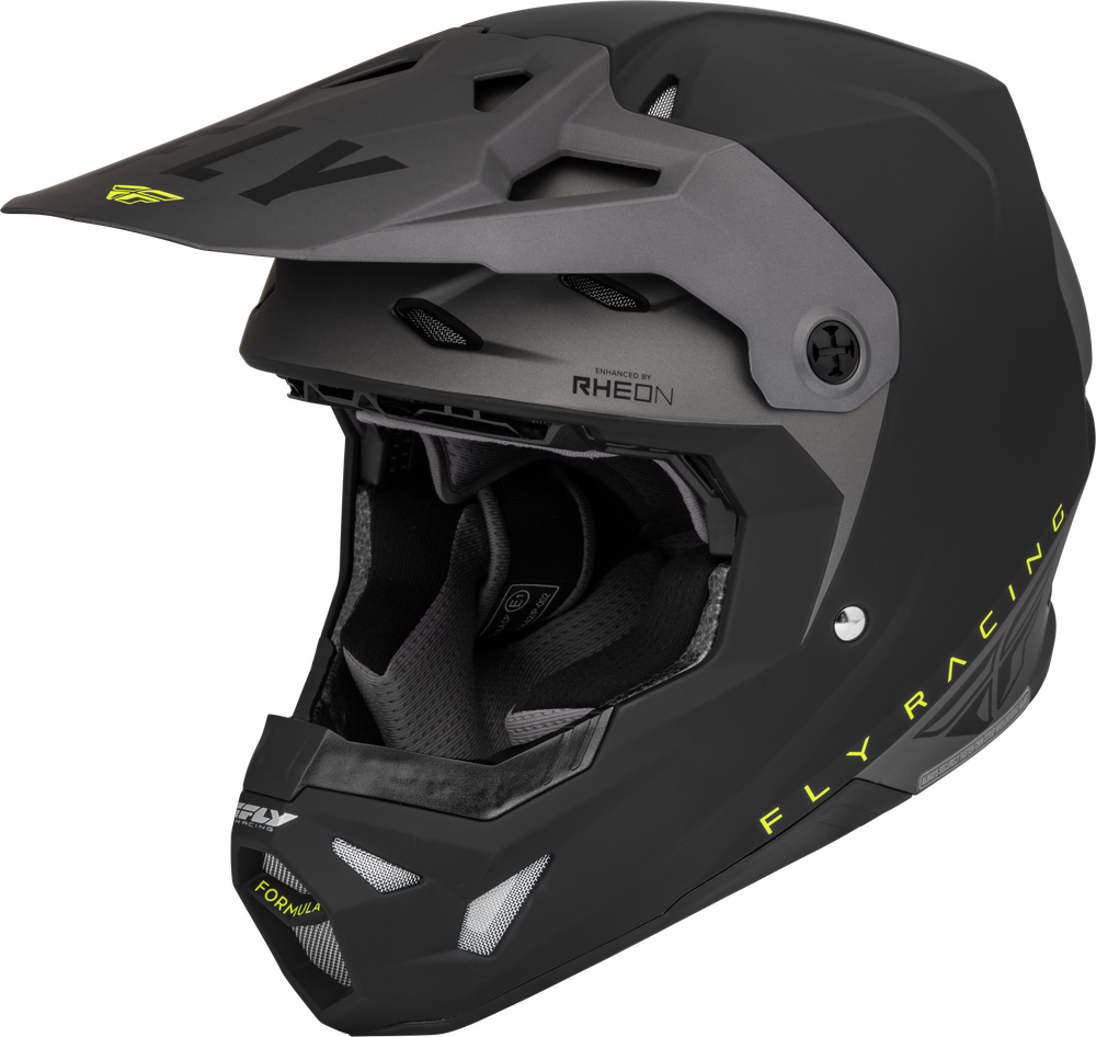 FLY RACING YOUTH FORMULA CP SLANT HELMET BLACK/WHITE/GOLD YL
