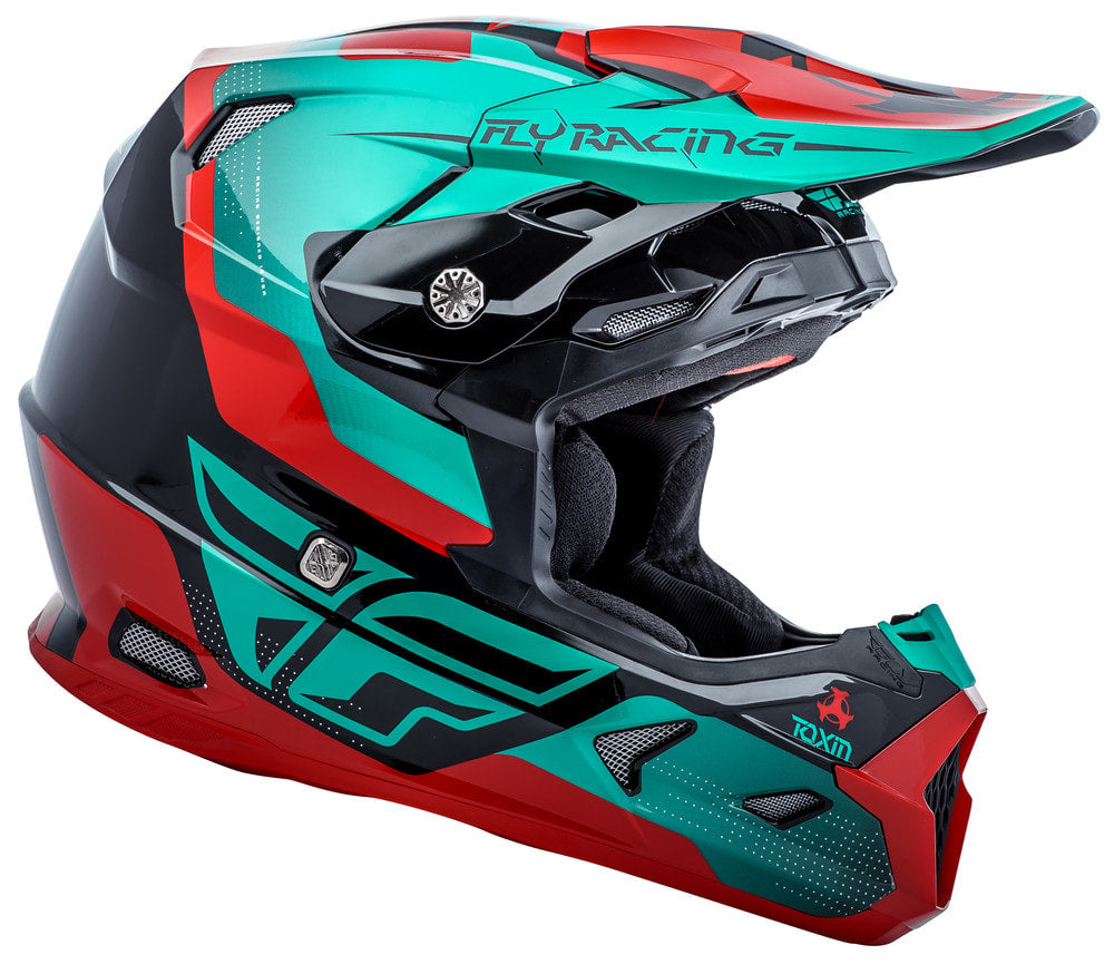 FLY RACING TOXIN ORIGINAL HELMET RED/TEAL/BLACK YS