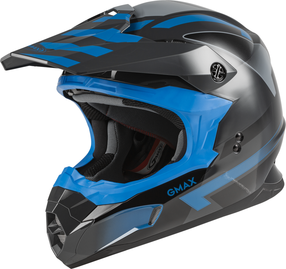 GMAX MX-86 OFF-ROAD FAME HELMET DARK GREY/BLUE/BLACK LG
