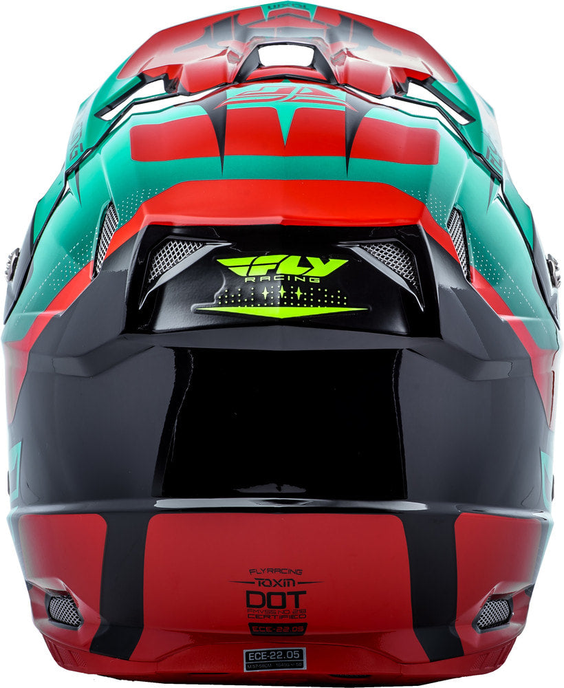 FLY RACING TOXIN ORIGINAL HELMET RED/TEAL/BLACK YS