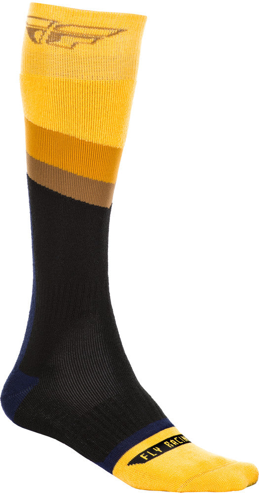 FLY RACING FLY MX SOCKS THICK YELLOW/DARK GREY/BLACK SM/MD