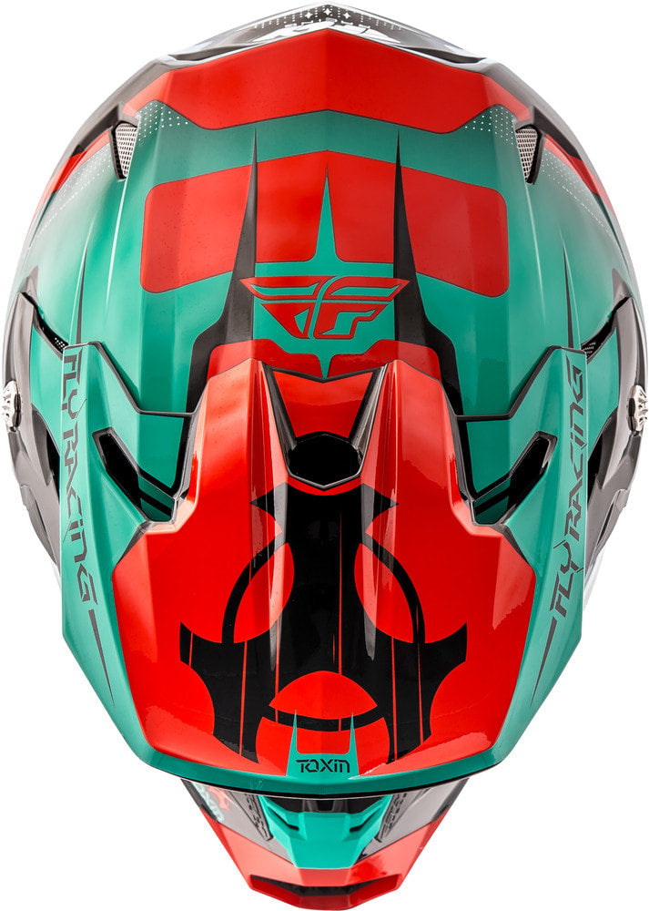 FLY RACING TOXIN ORIGINAL HELMET RED/TEAL/BLACK YS