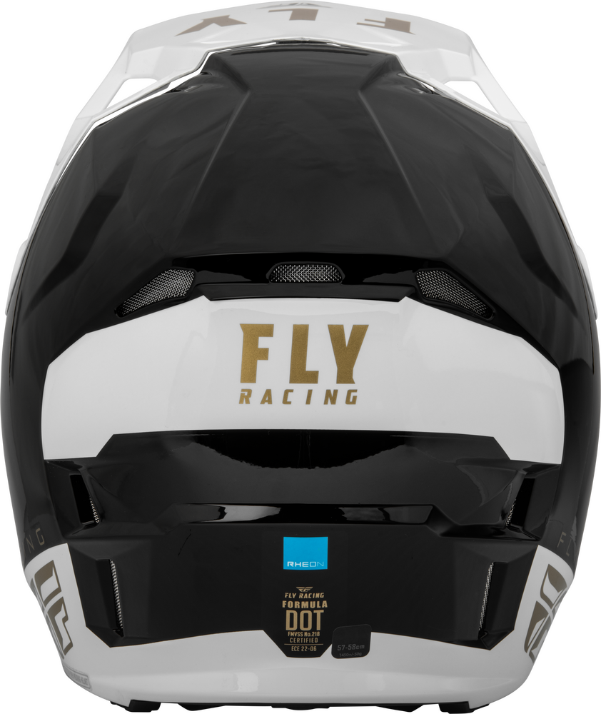 FLY RACING YOUTH FORMULA CP SLANT HELMET BLACK/WHITE/GOLD YL