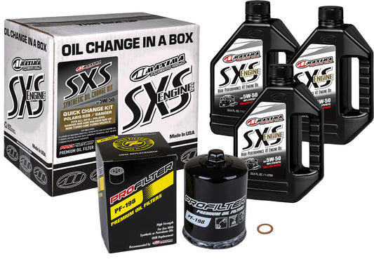 MAXIMA SXS QUICK CHANGE KIT 5W-50 WITH BLACK OIL FILTER