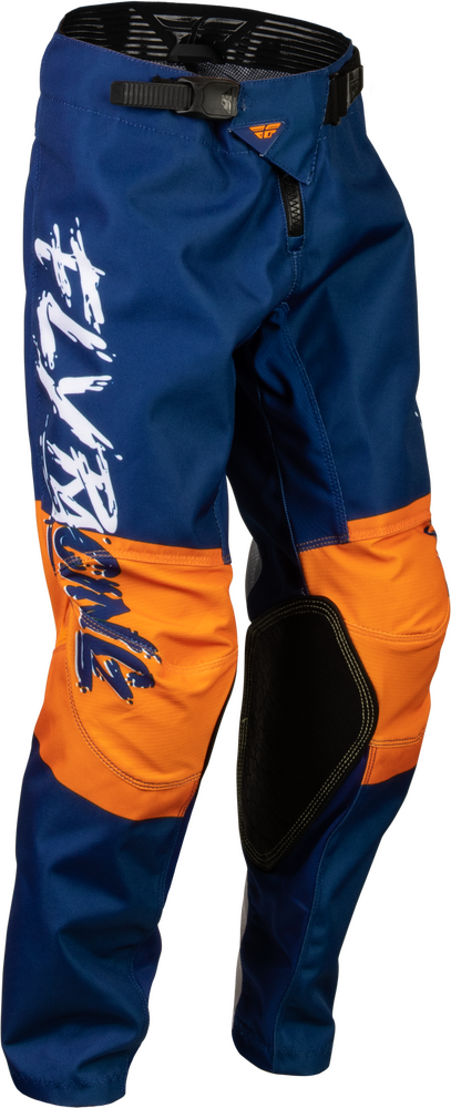 FLY RACING YOUTH KINETIC KHAOS PANTS WHITE/NAVY/ORANG