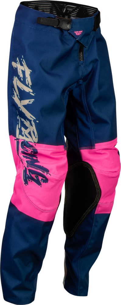 FLY RACING YOUTH KINETIC KHAOS PANTS PINK/NAVY/TAN